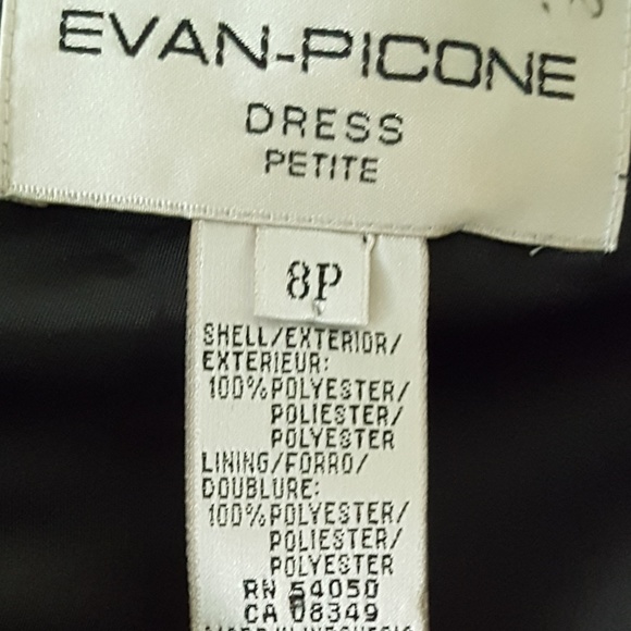 Evan-Picone Black Crepe & Chiffon Evening Dress - Picture 6 of 8